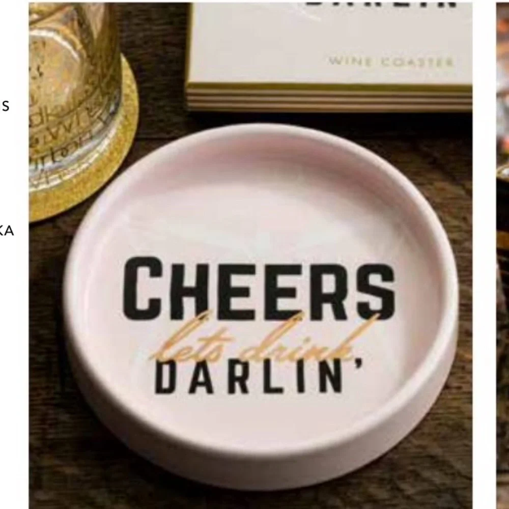 Rosanna Cheers Lets Drink, Darlin’ Wine Coaster